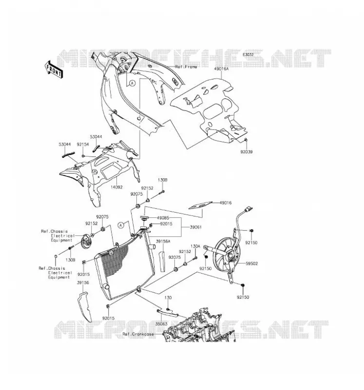 RADIATEUR Kawasaki MOTOS 636 2016 NINJA ZX-6R ABS  ZX636FGF