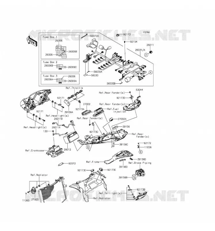 CHASSIS EQUIPMENT ELECTRIQUE Kawasaki MOTOS 636 2016 NINJA ZX-6R ABS  ZX636FGF