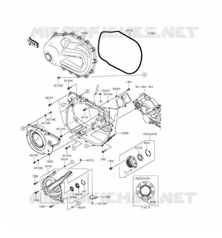 COUVERCLE CONVERTISSEUR Kawasaki SSV 1000 2016 MULE PRO-DXT  KAF1000AGF