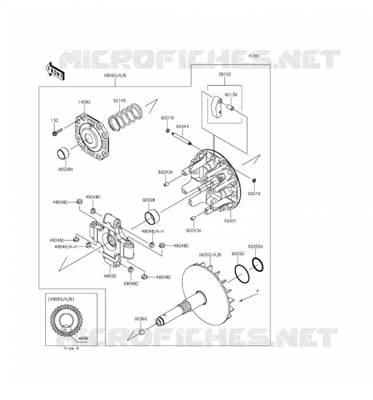 VARIATEUR Kawasaki SSV 1000 2016 MULE PRO-DXT  KAF1000AGF