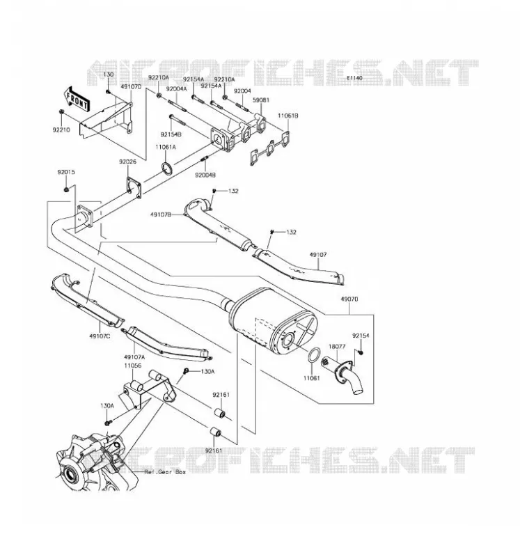 &Eacute;CHAPPEMENT Kawasaki SSV 1000 2017 MULE PRO-DXT  KAF1000AHF