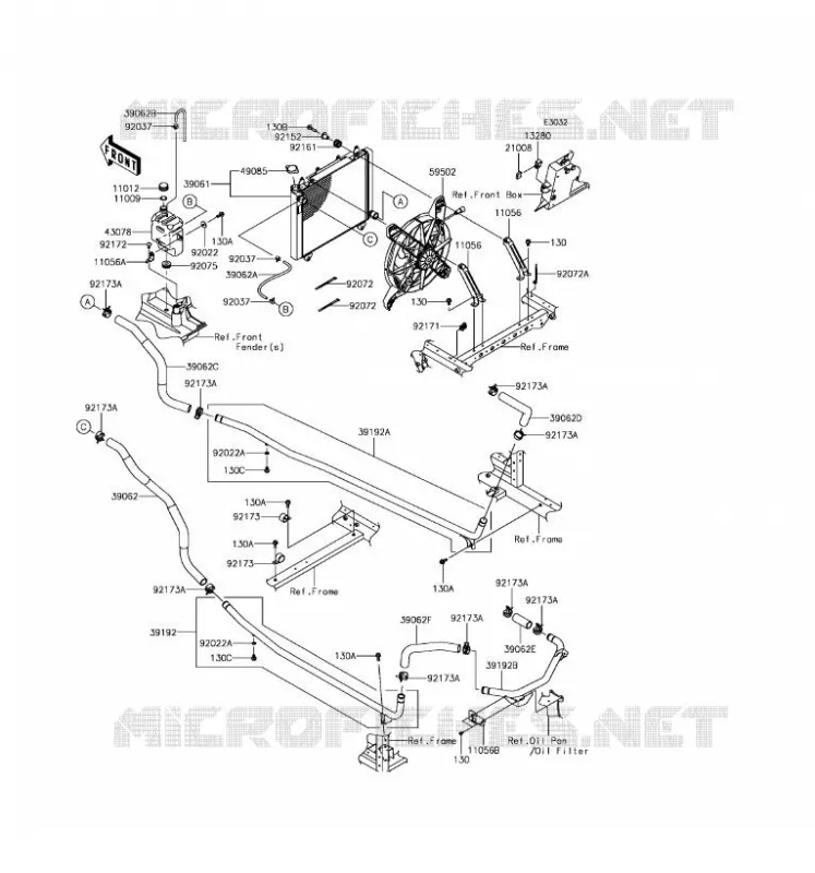 RADIATEUR Kawasaki SSV 1000 2017 MULE PRO-DXT  KAF1000AHF