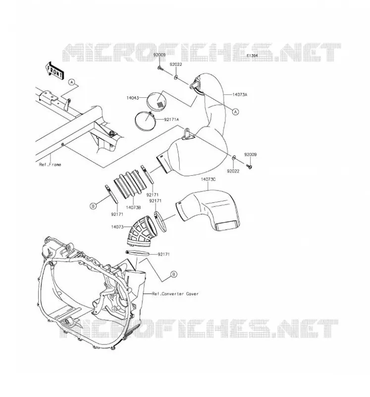 FILTRE A AIR - CONVERTISSEUR Kawasaki SSV 1000 2016 MULE PRO-DXT  KAF1000CGF