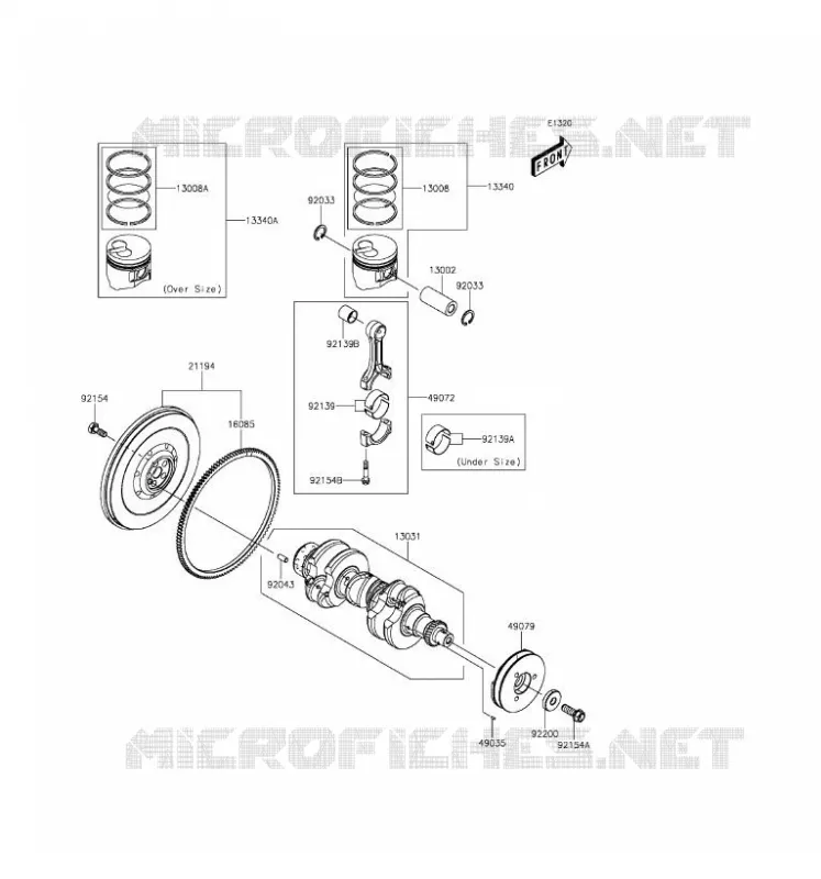 VILEBREQUIN/PISTON Kawasaki SSV 1000 2016 MULE PRO-DXT  KAF1000CGF
