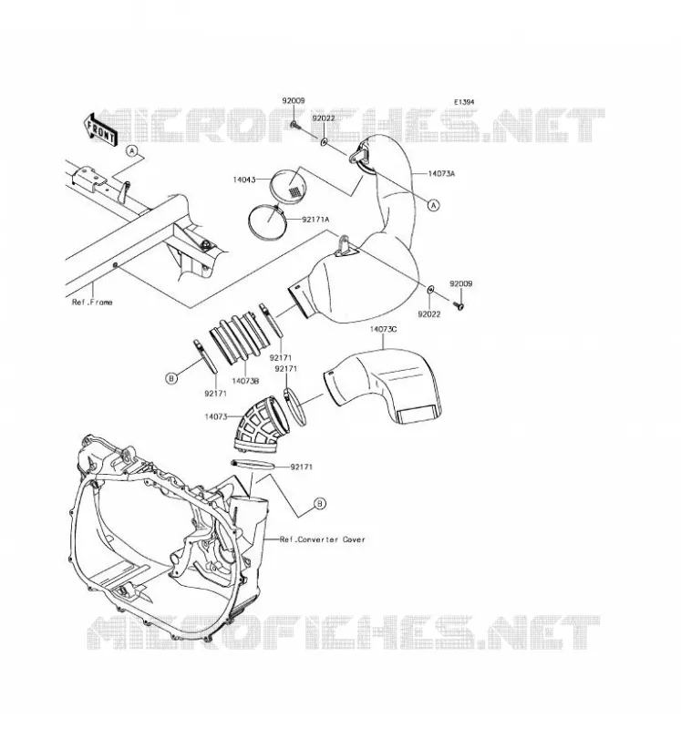 FILTRE A AIR - CONVERTISSEUR Kawasaki SSV 1000 2017 MULE PRO-DXT  KAF1000CHF