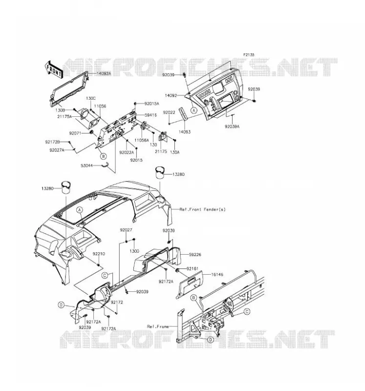 BOITE AVANT Kawasaki SSV 1000 2016 MULE PRO-DX  KAF1000DGF