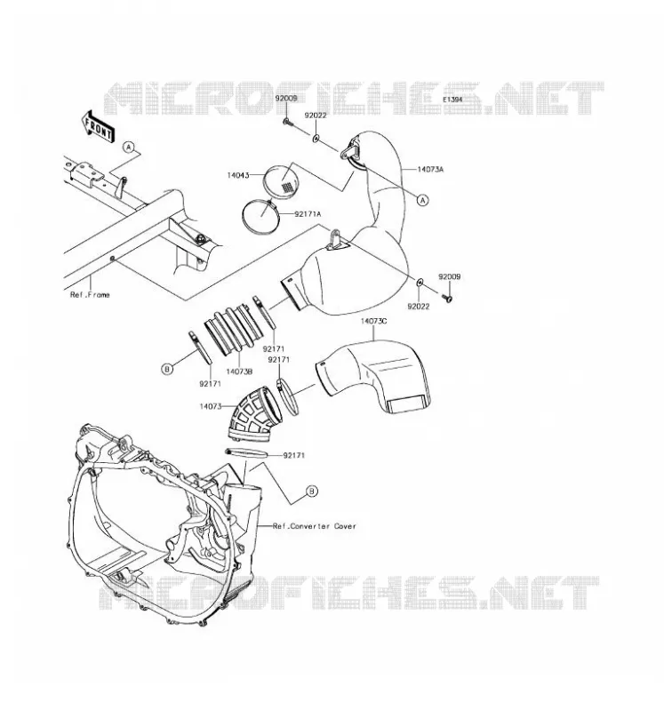 FILTRE A AIR - CONVERTISSEUR Kawasaki SSV 1000 2017 MULE PRO-DX  KAF1000DHF