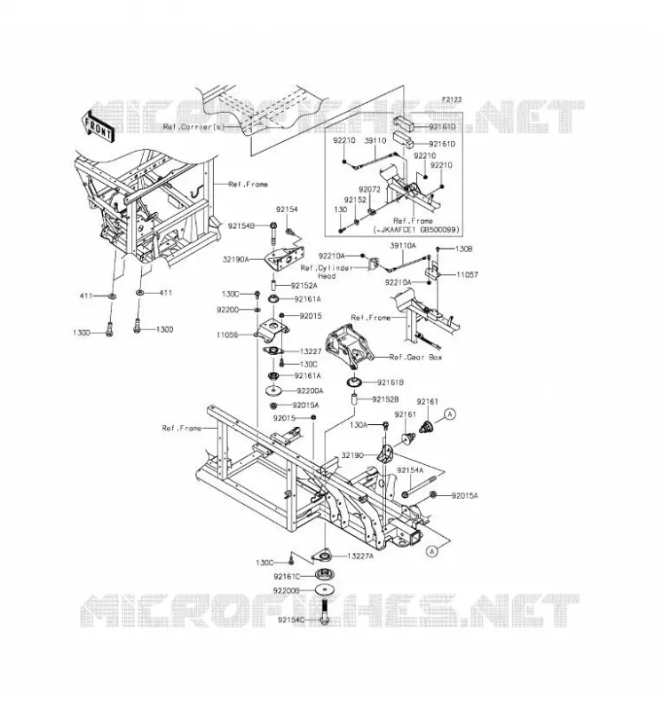 SUPPORT MOTEUR Kawasaki SSV 1000 2016 MULE PRO-DX  KAF1000EGF