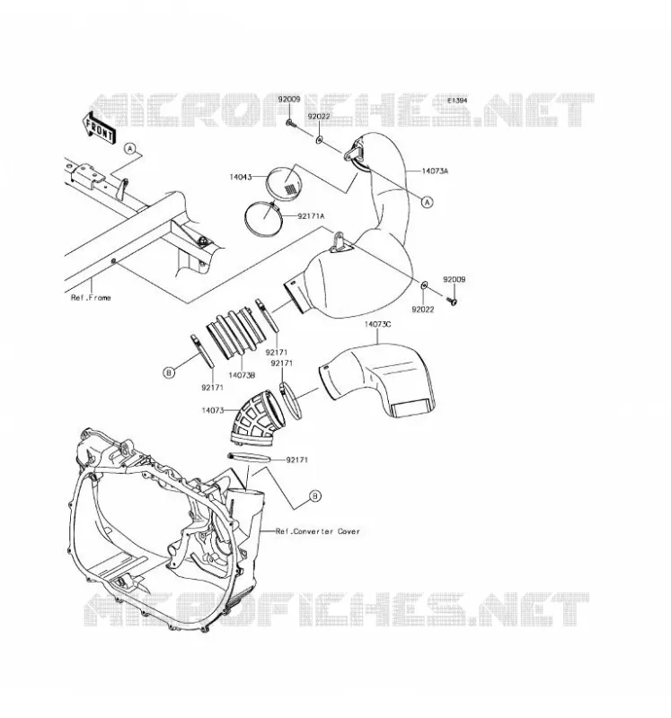 FILTRE A AIR - CONVERTISSEUR Kawasaki SSV 1000 2017 MULE PRO-DX  KAF1000FHF