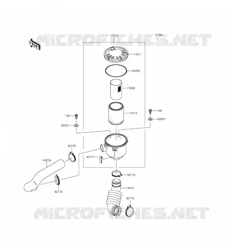 FILTRE A AIR - CONVERTISSEUR Kawasaki SSV 400 2016 MULE 610 4X4  KAF400AGF