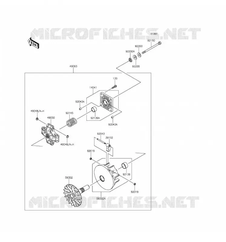 VARIATEUR Kawasaki SSV 400 2016 MULE 610 4X4  KAF400AGF
