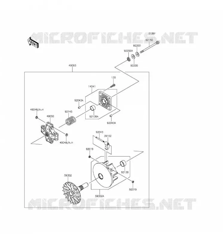 VARIATEUR Kawasaki SSV 400 2016 MULE 610 4X4  KAF400AGF