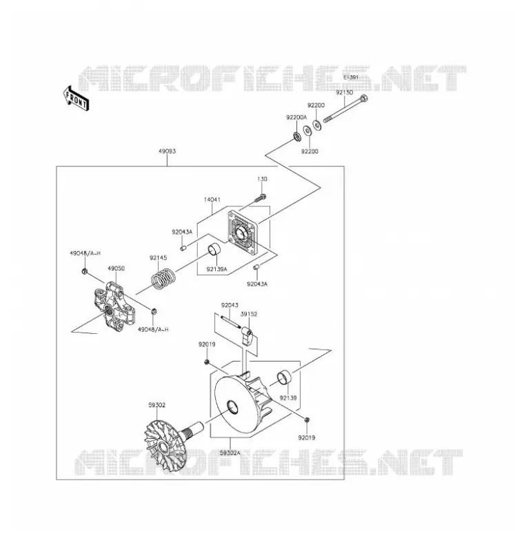 VARIATEUR Kawasaki SSV 400 2016 MULE 600  KAF400BGF