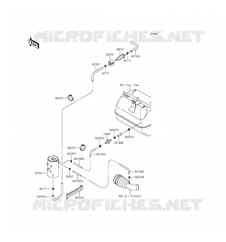 SYSTEME D'EVAPORATION CARBURANT Kawasaki SSV 400 2016 MULE 610 4X4 XC  KAF400DGF