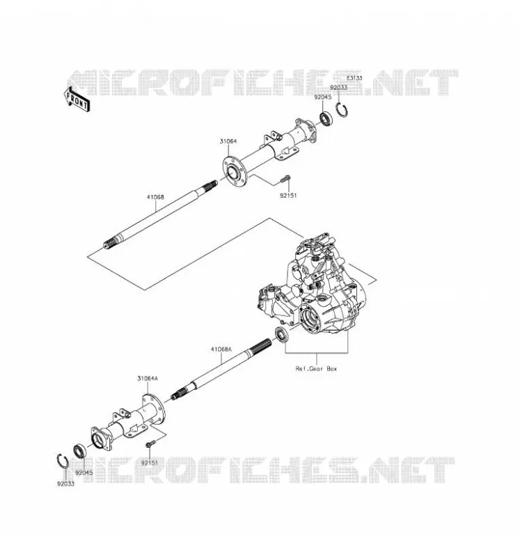 AXE ARRI&Egrave;RE Kawasaki SSV 400 2016 MULE 610 4X4 XC  KAF400FGF