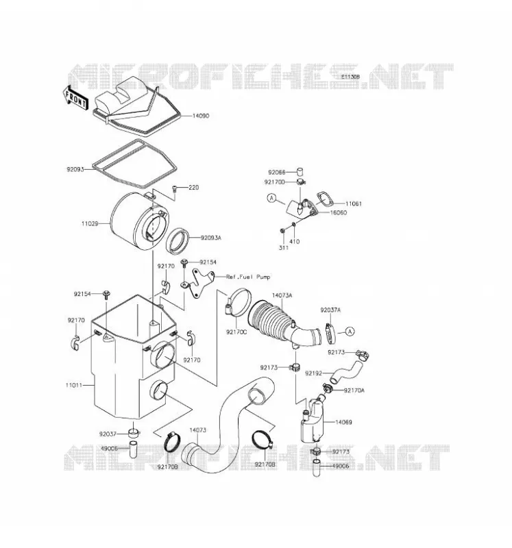 FILTRE A AIR(CN) Kawasaki SSV 400 2016 MULE 610 4X4 XC  KAF400FGF
