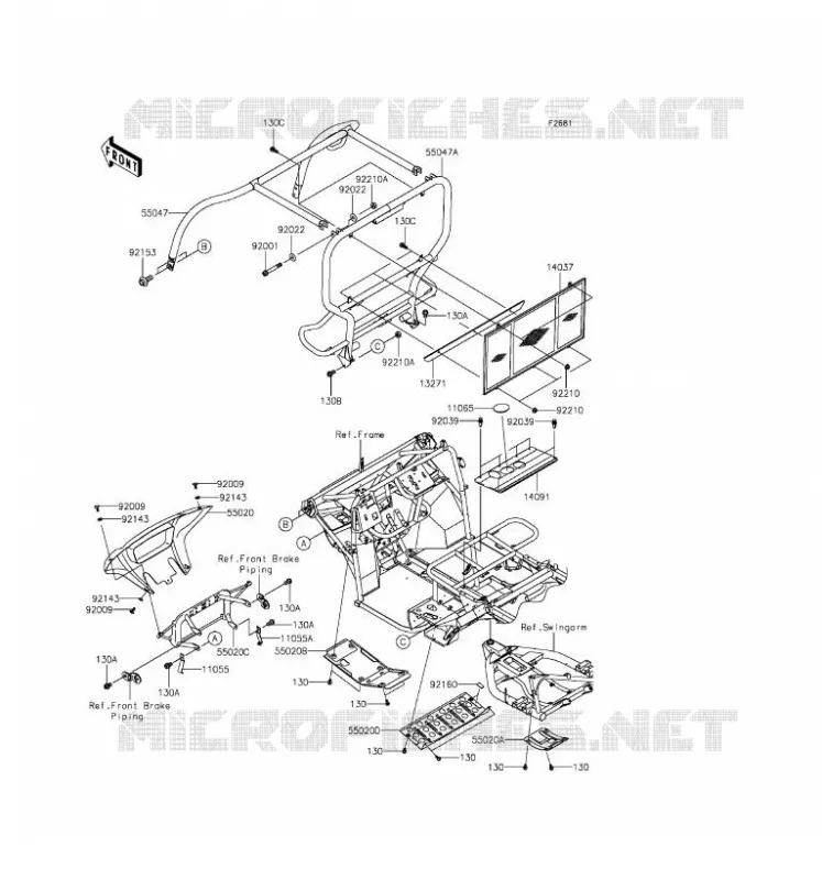 PROTECTION/CHASSIS CAB Kawasaki SSV 400 2016 MULE 610 4X4 XC  KAF400FGF
