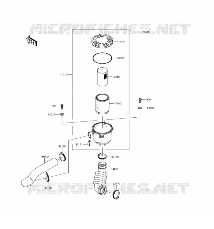 FILTRE A AIR - CONVERTISSEUR Kawasaki SSV 400 2017 MULE SX 4X4  KAF400HHF