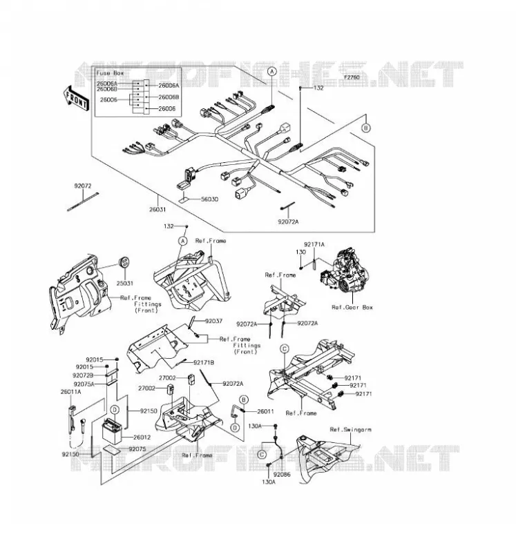 CHASSIS EQUIPMENT ELECTRIQUE Kawasaki SSV 400 2017 MULE SX  KAF400HHF