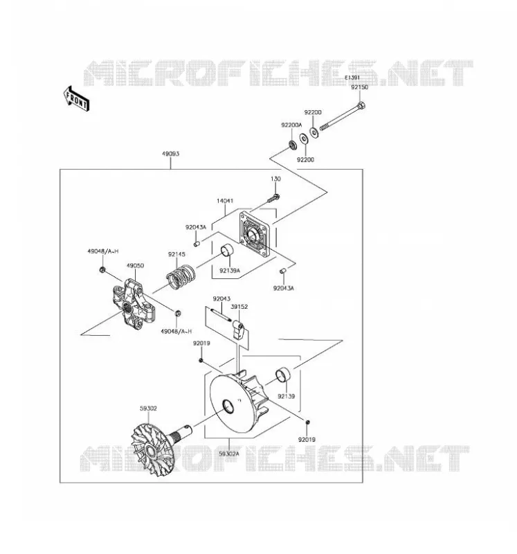 VARIATEUR Kawasaki SSV 400 2017 MULE SX  KAF400JHS