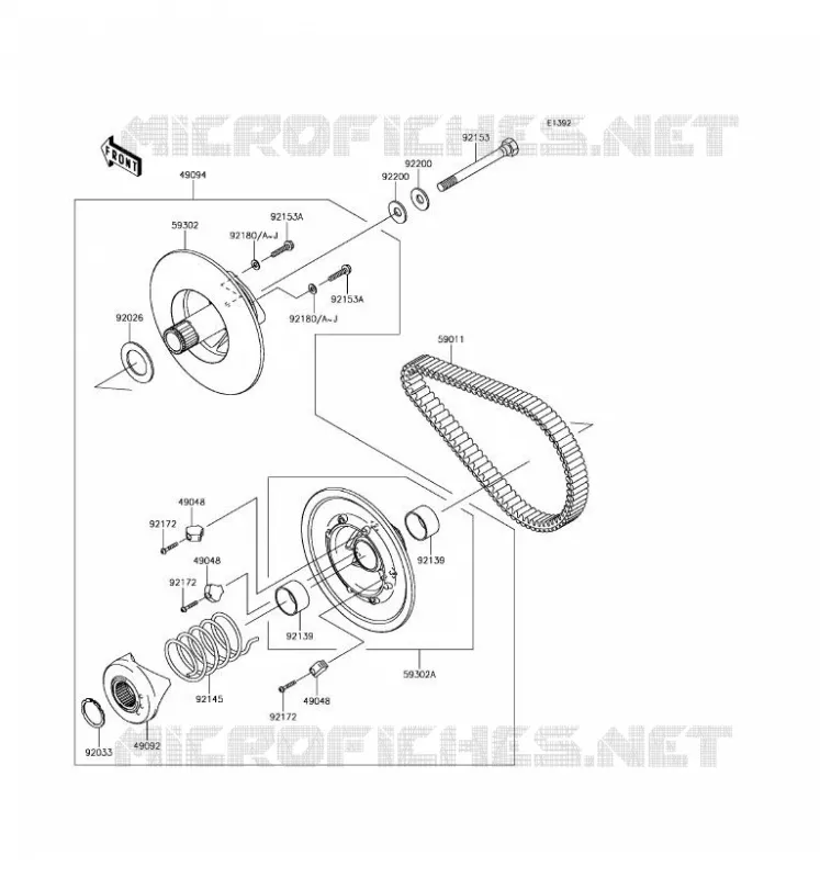 VARIATEUR PRIMAIRE/COURROIE Kawasaki SSV 400 2017 MULE SX  KAF400JHS