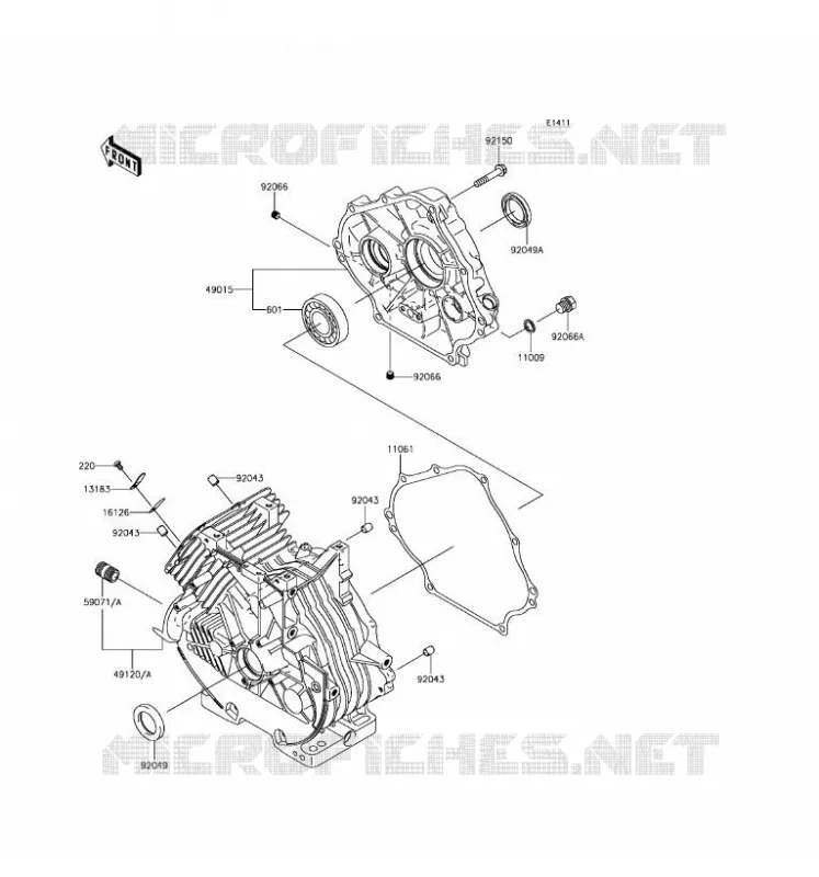 CARTER MOTEUR(S) Kawasaki SSV 400 2017 MULE SX  KAF400LHF