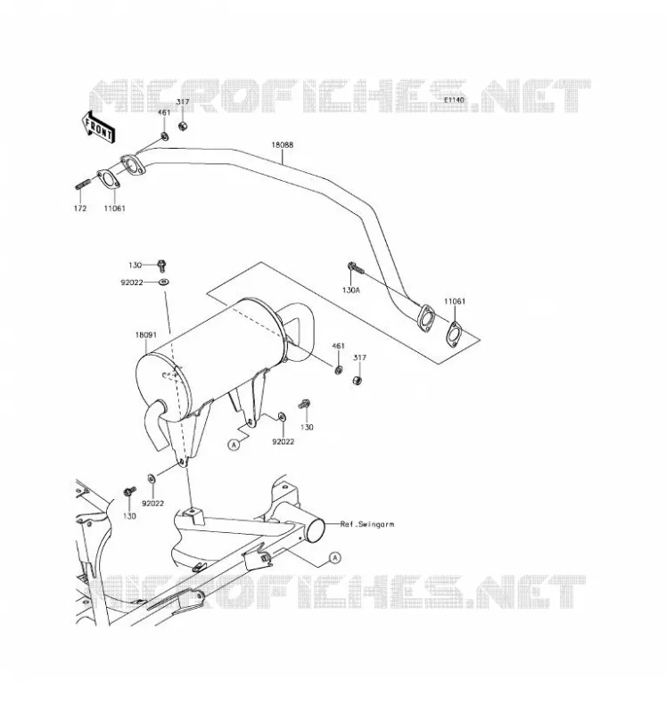 &Eacute;CHAPPEMENT Kawasaki SSV 400 2017 MULE SX  KAF400MHS