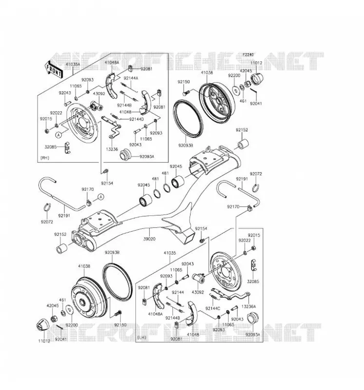 MOYEU ARRIERE/FREIN Kawasaki SSV 620 2016 MULE 4010 4X4  KAF620MGF