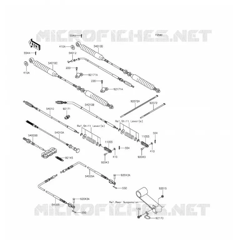 CABLES Kawasaki SSV 620 2017 MULE 4010 4X4  KAF620MHF