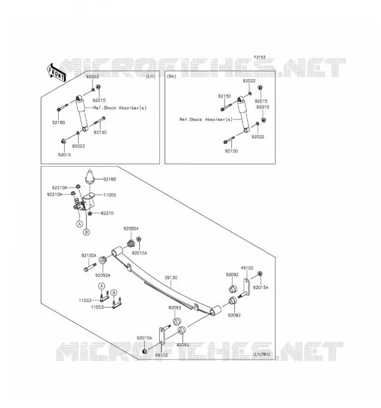 SUSPENSION ARRI&Egrave;RE Kawasaki SSV 620 2016 MULE 4000  KAF620PGF