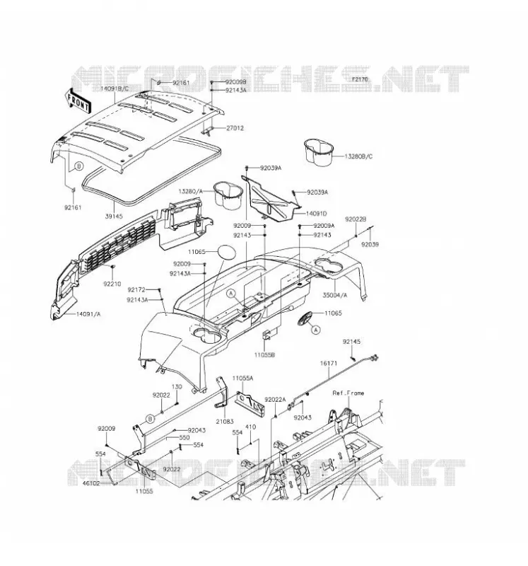 GARDE BOUE Kawasaki SSV 620 2017 MULE 4010 TRANS 4X4  KAF620RHF