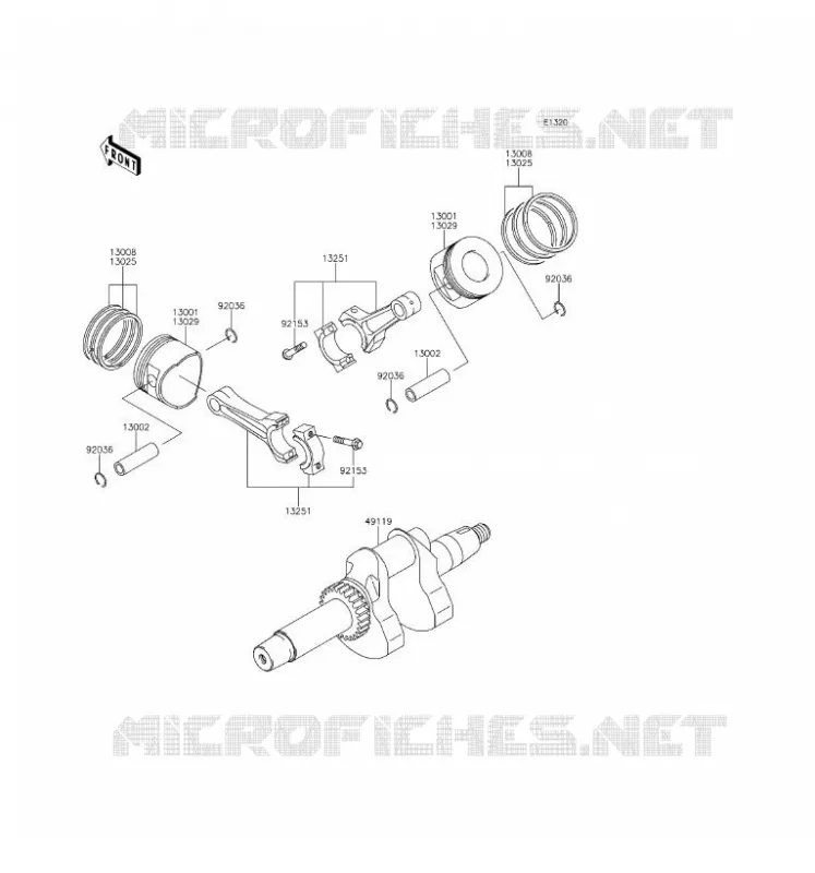 VILEBREQUIN/PISTON Kawasaki SSV 620 2017 MULE 4010 TRANS 4X4  KAF620RHF