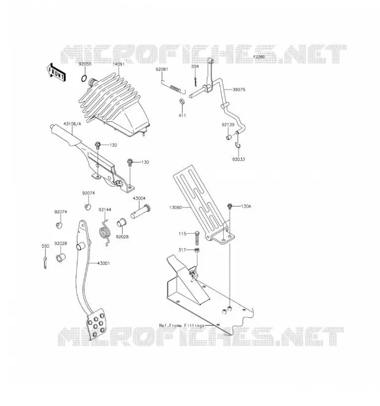 PEDALE DE FREIN/LEVIER ACCELERATEUR Kawasaki SSV 620 2016 MULE 4010 TRANS 4X4  KAF620SGF