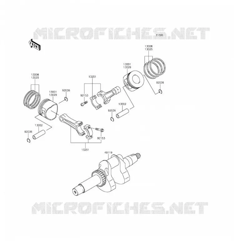 VILEBREQUIN/PISTON Kawasaki SSV 620 2017 MULE 4010 4X4  KAF620THF