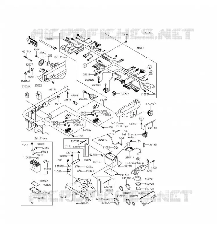 CHASSIS EQUIPMENT ELECTRIQUE Kawasaki SSV 620 2016 MULE 4010 TRANS 4X4  KAF620VGF