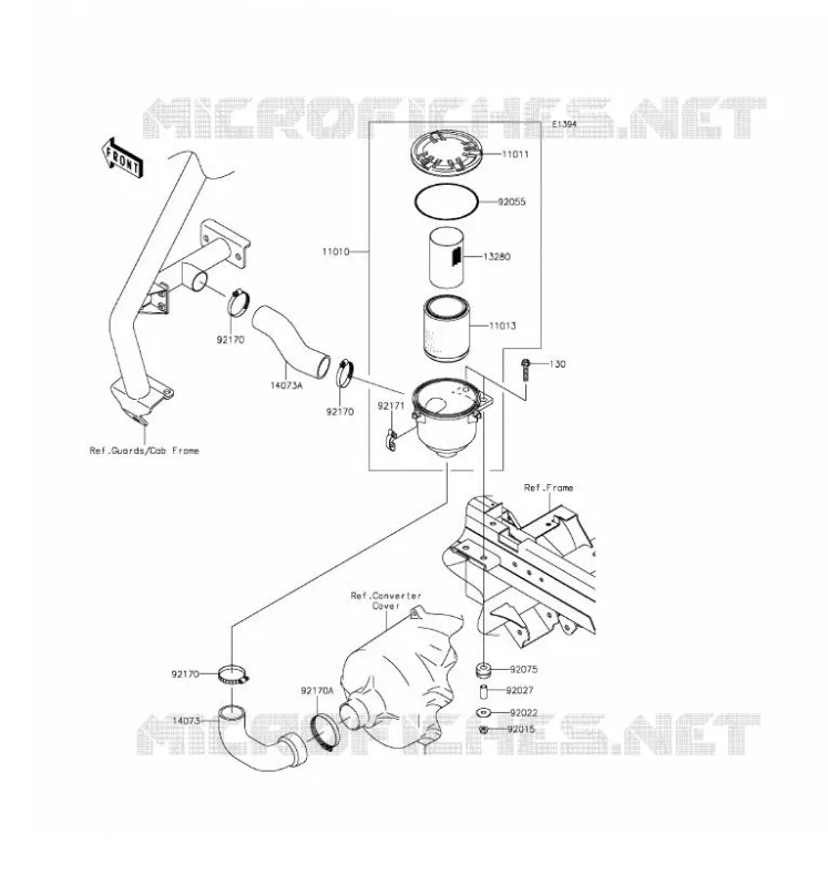 FILTRE A AIR - CONVERTISSEUR Kawasaki SSV 620 2016 MULE 4010 TRANS 4X4  KAF620VGF