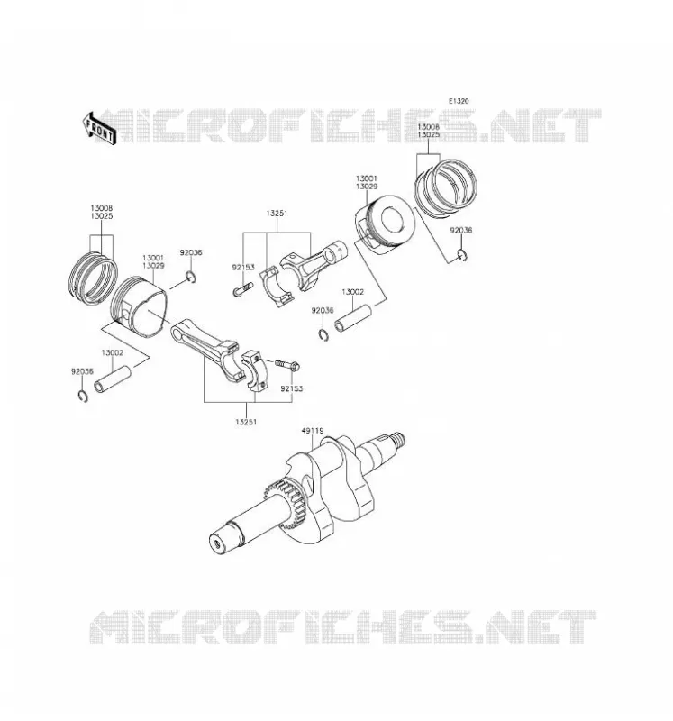 VILEBREQUIN/PISTON Kawasaki SSV 620 2016 MULE 4010 TRANS 4X4  KAF620VGF