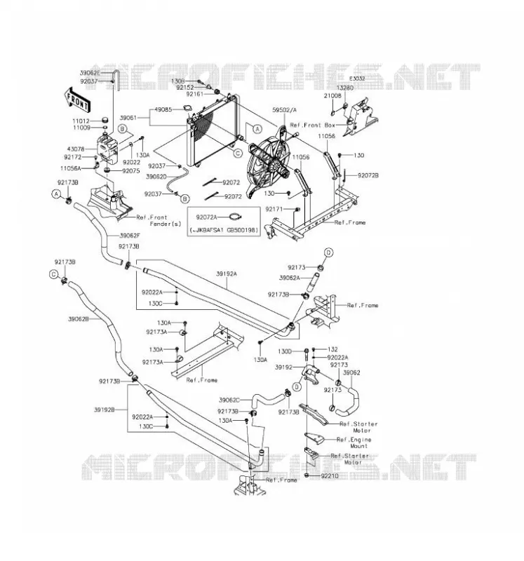 RADIATEUR Kawasaki SSV 820 2016 MULE PRO-FXT  KAF820AGF