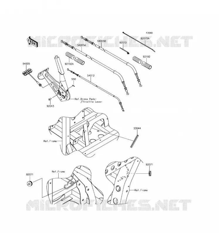 CABLES Kawasaki SSV 820 2017 MULE PRO-FXT  KAF820AHF