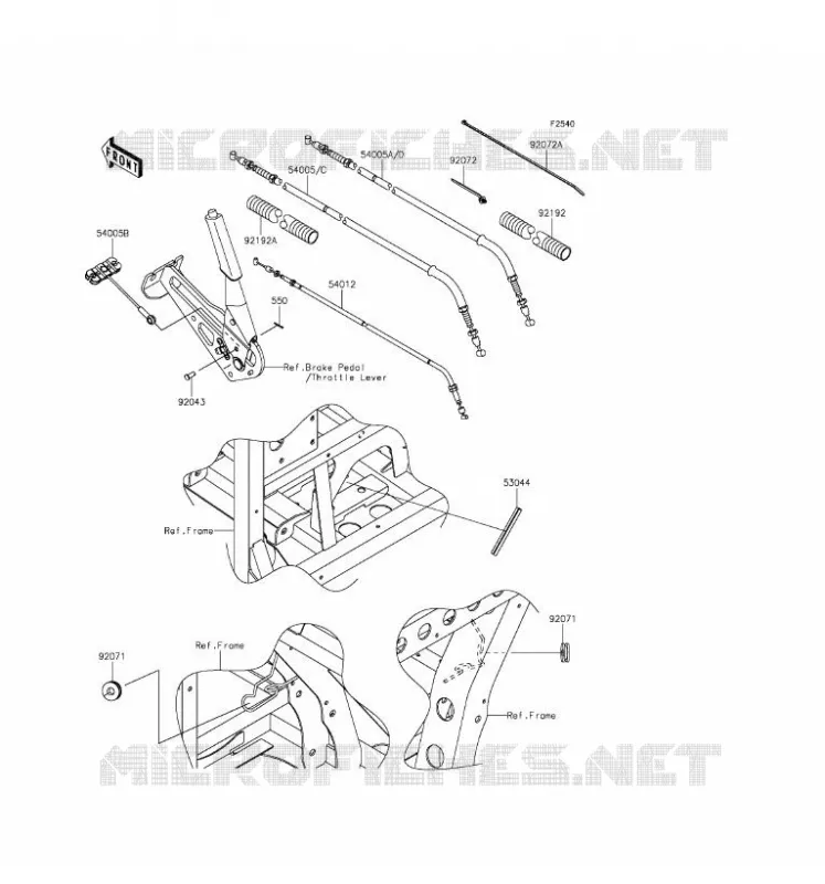 CABLES Kawasaki SSV 820 2016 MULE PRO-FXT  KAF820BGF