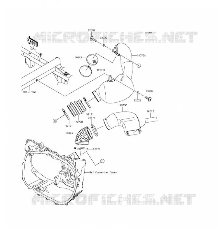 FILTRE A AIR - CONVERTISSEUR Kawasaki SSV 820 2016 MULE PRO-FXT  KAF820BGF
