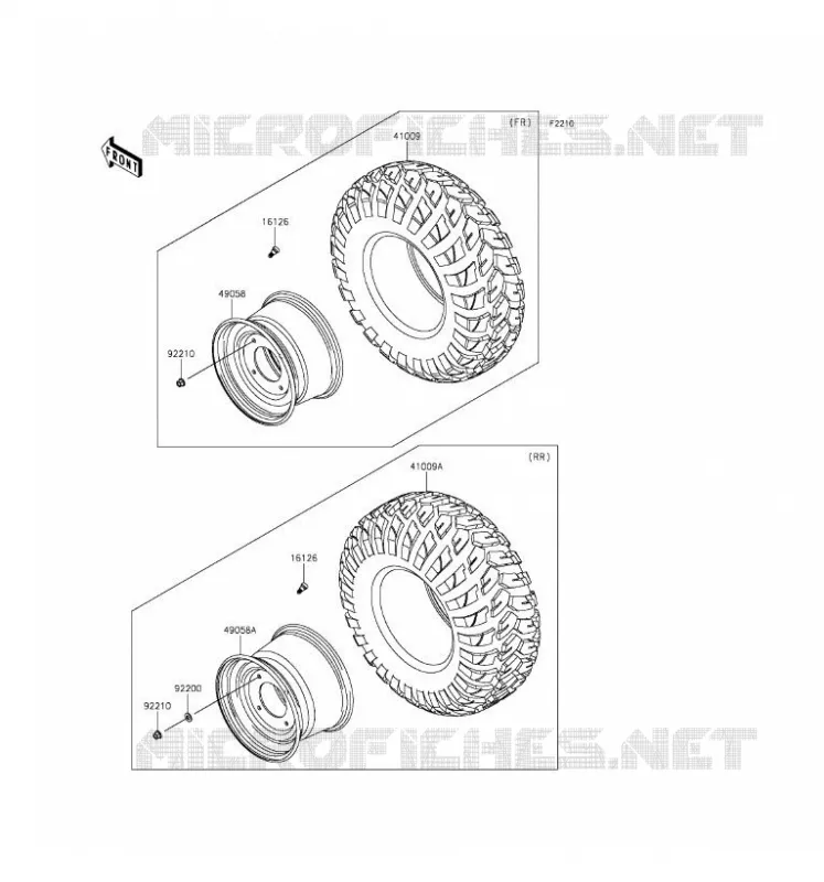 ROUE/PNEUS Kawasaki SSV 820 2016 MULE PRO-FXT  KAF820BGF