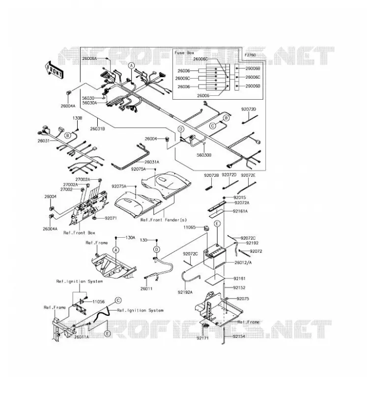 CHASSIS EQUIPMENT ELECTRIQUE Kawasaki SSV 820 2017 MULE PRO-FXT  KAF820BHF