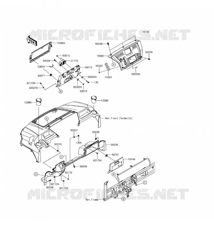 BOITE AVANT Kawasaki SSV 820 2017 MULE PRO-FXT  KAF820BHF