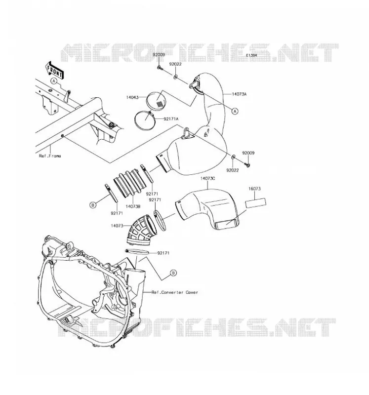 FILTRE A AIR - CONVERTISSEUR Kawasaki SSV 820 2017 MULE PRO-FXT  KAF820BHF