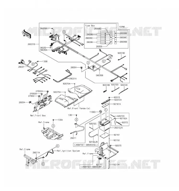 CHASSIS EQUIPMENT ELECTRIQUE Kawasaki SSV 820 2016 MULE PRO-FX  KAF820EGF