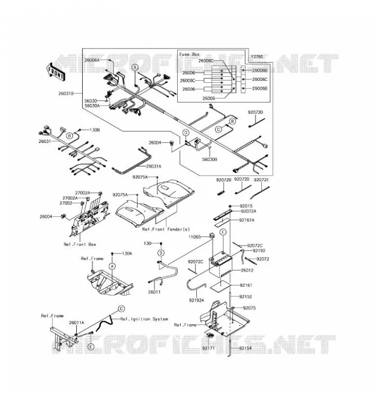 CHASSIS EQUIPMENT ELECTRIQUE Kawasaki SSV 820 2017 MULE PRO-FX  KAF820EHF