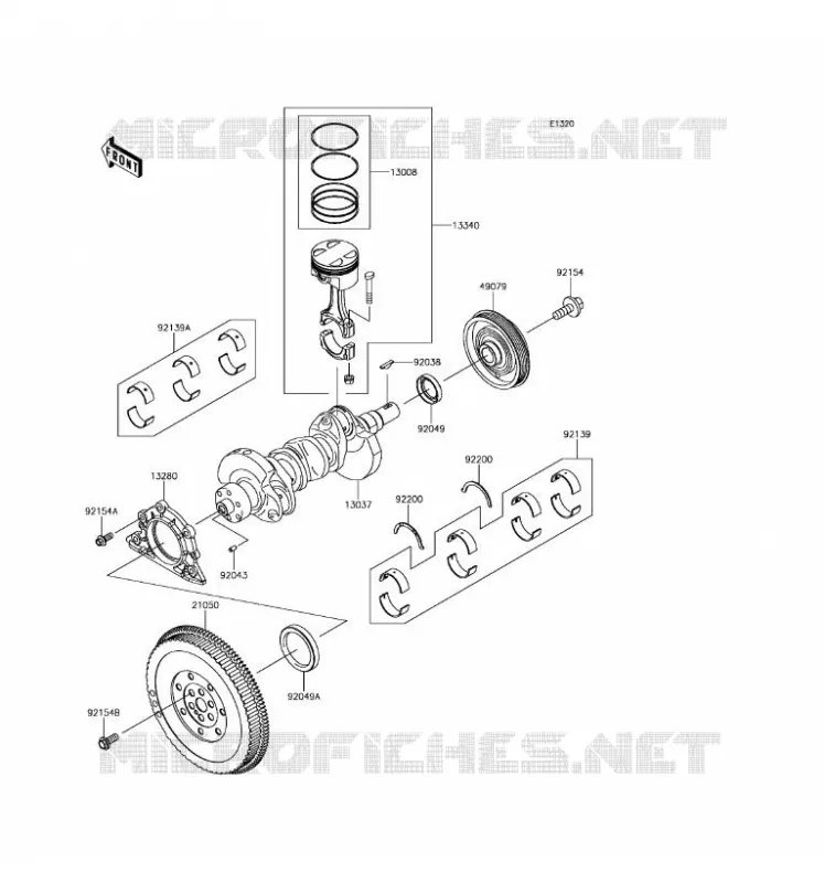 VILEBREQUIN/PISTON Kawasaki SSV 820 2017 MULE PRO-FX  KAF820EHF
