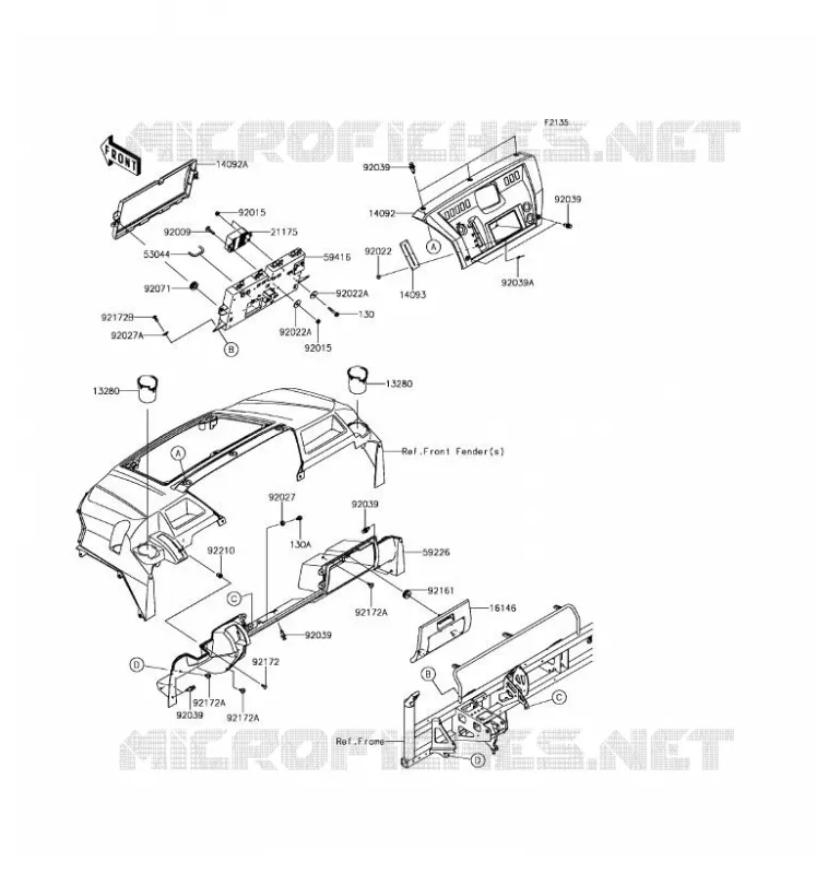 BOITE AVANT Kawasaki SSV 820 2017 MULE PRO-FX  KAF820FHF