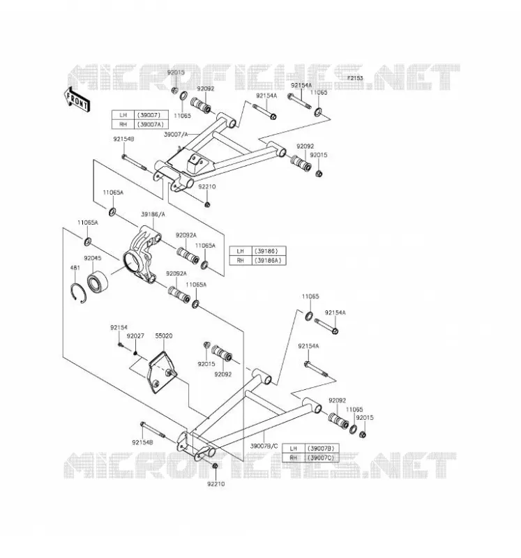 SUSPENSION ARRI&Egrave;RE Kawasaki SSV 820 2016 MULE PRO-FX  KAF820GGF